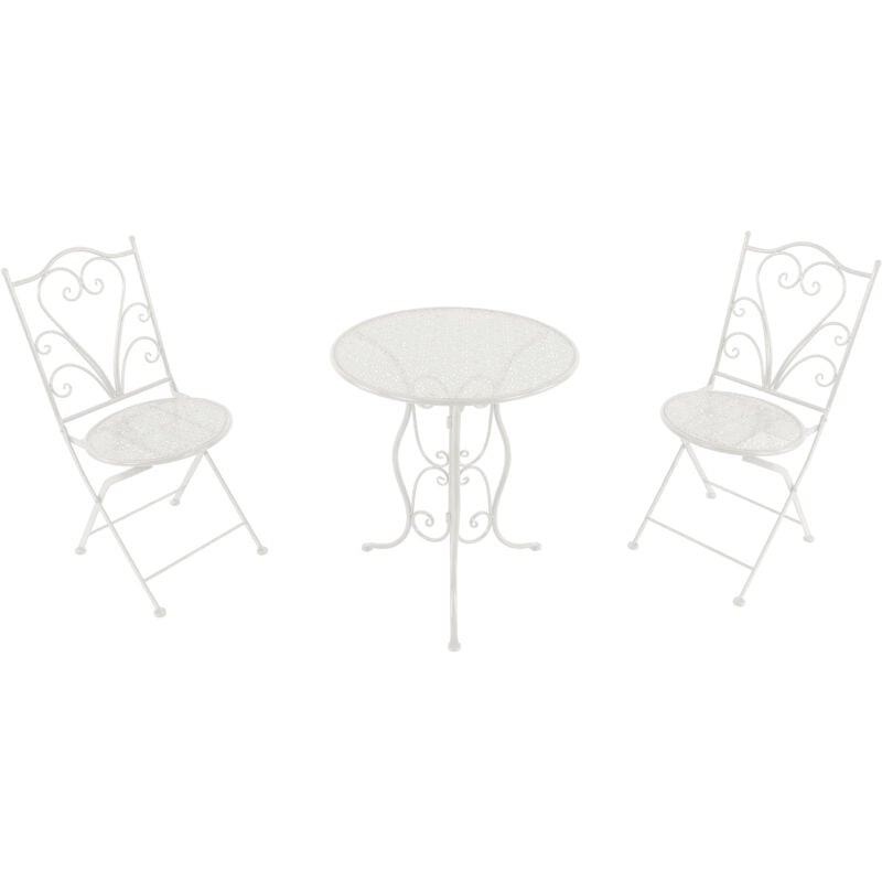 AXI Eloise Table et Chaise Bistrot, 2 Chaises 1 Table, Ensemble Bistro Extérieur Blanc Cassé - Salon de Jardin Bistrot, Table Bistrot Mosaique pour