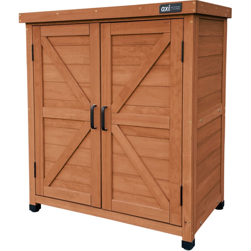 Felix Armoire de jardin en bois marron Armoire Exterieur, Armoire à outils pour le jardin avec étagère/ Meuble Exterieur Rangement pour le jardin 80