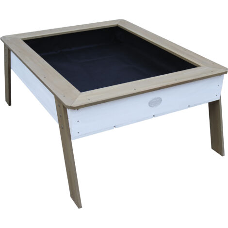 Axi Linda Table De Culture En Bois Avec Bac & Voile De Jardin  Potager Sur Pied / Jardinière En Marron & Blanc  Table De Sable Enfant