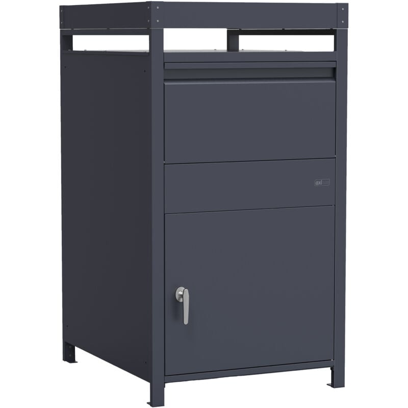 AXI - Louis Boîte à Colis en métal anthracite avec jardinière Boîte aux Lettres pour Colis avec clé Boite aux Lettre Colis 68 x 80 x 124 cm