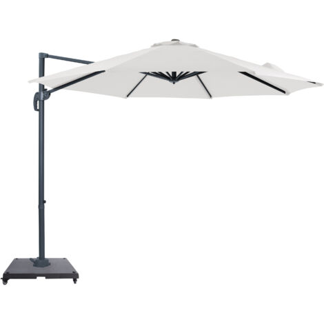 Axi Marisol Parasol Déporté Anthracite/Beige, Lot Complet - Rectangulaire 300X300 Cm - Structure Aluminium - Avec Roulettes Et Housse Inclus