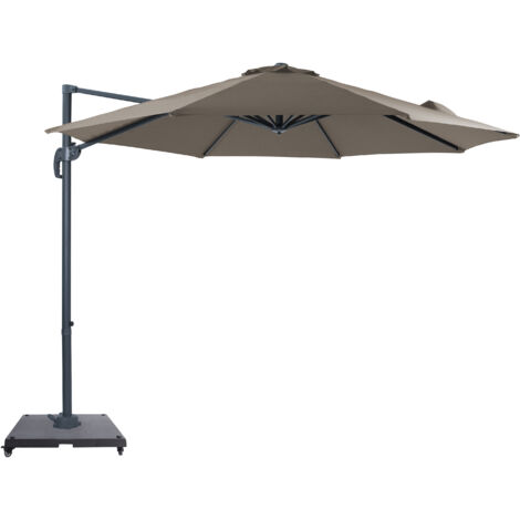 Axi Marisol Parasol Déporté Anthracite/Taupe, Lot Complet - Rectangulaire 300X300 Cm - Structure Aluminium - Avec Roulettes Et Housse Inclus