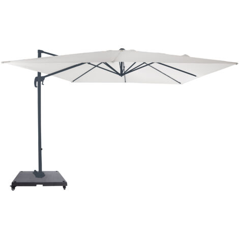 Axi Nima Parasol Déporté Anthracite/Beige, Lot Complet - Rectangulaire 300X300 Cm - Structure Aluminium - Avec Roulettes Et Housse Inclus