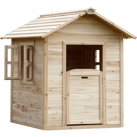 AXI Noa Maison Enfant en Bois FSC  Maison de Jeux pour l'extérieur / Jardin en marron & Vert  Maisonnette / Cabane de Jeu avec des Fenêtres