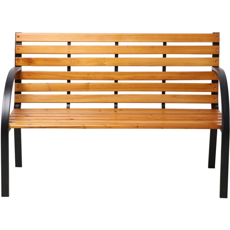 AXI - Otis Banc de Jardin Bois - Structure Acier Noir Mat - Bois de Cèdre - Banc de Jardin 2 Places - Banc Extérieur ou Intérieur - Banquette