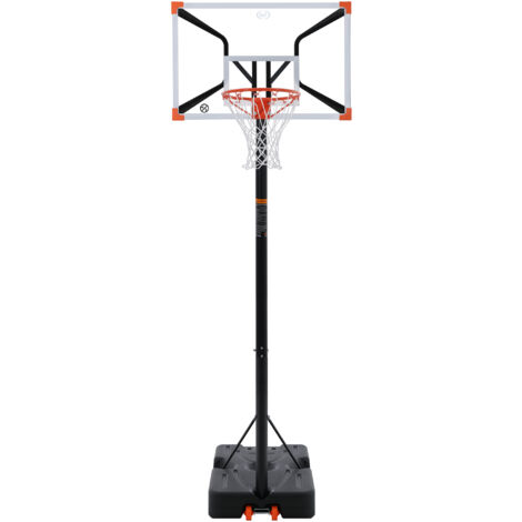 Axi Panier De Basket Sur Pied Elite  230-305 Cm  Blanc Et Orange  A Partir De 6 Ans Et +  Facile À Déplacer  Jeux Plein Air  Panier De Basket