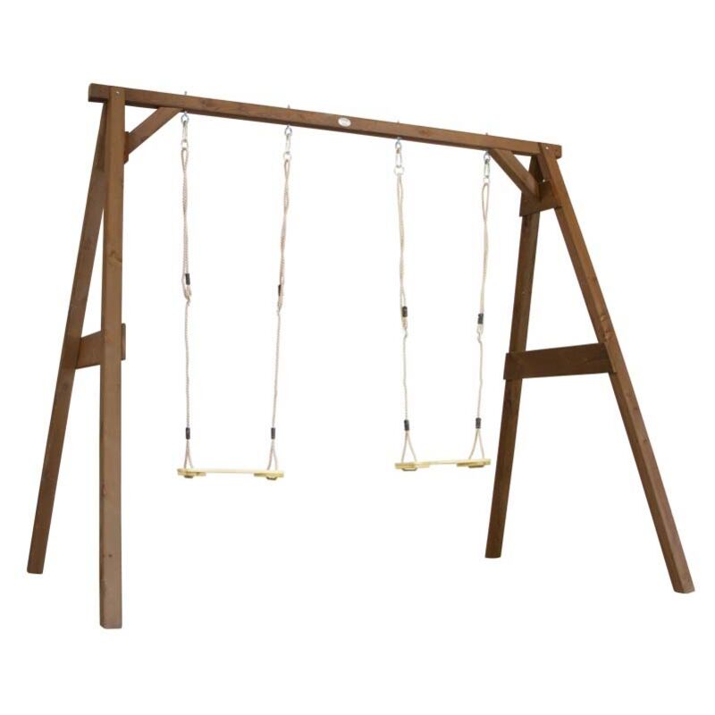 AXI - Portique en Bois fsc - 2 Balançoires Enfant en Marron Balançoire pour Enfants pour l'extérieur / le jardin 2 agrès