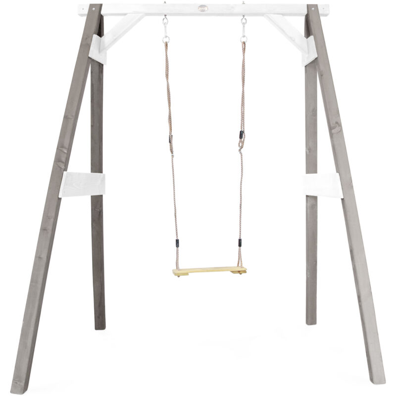AXI - Portique en Bois fsc Gris / Blanc avec Balançoire Enfant Balançoire pour l'extérieur / le jardin