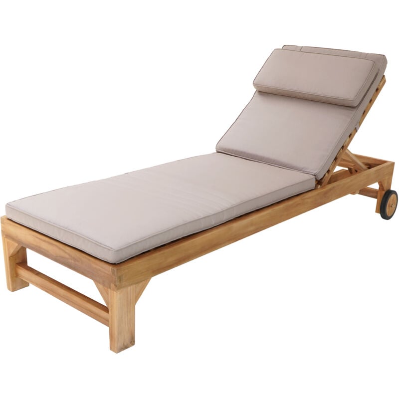 Rama Bain de Soleil en Bois de teck avec Coussin Transat Jardin réglable en 4 positions Chaise Longue pour l'extérieur / le jardin - AXI