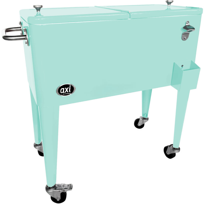 AXI - Retro Cooler Menthe Réfrigérateur de boissons mobile pour l'extérieur / le jardin Glacière 76 litre