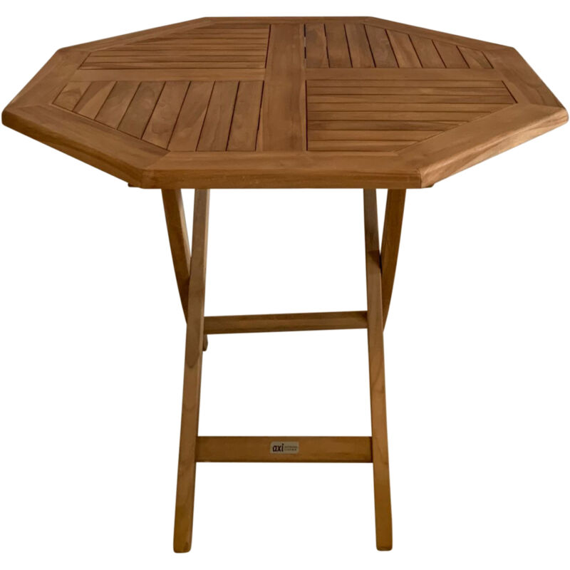 AXI Sana Table de Jardin en Bois de Teck, Octogonale, Pliable Pour le jardin Ensemble de salle à manger pour 4 personnes 100 x 100 x 75 cm