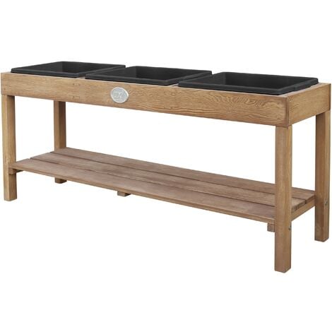 AXI table à sable et eau en bois brun foncé Table d'activité avec 3 récipients et une étagère 124 x 50 cm - Marron