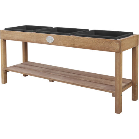 AXI – Table à sable et eau en bois de pruche – 124 x 50 cm – 3 bacs amovibles – Étagère de rangement intégrée