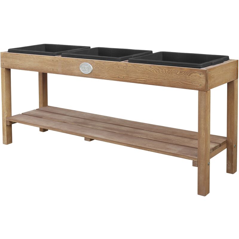 AXI - table à sable et eau en bois brun foncé Table d'activité avec 3 récipients et une étagère 124 x 50 cm - Marron