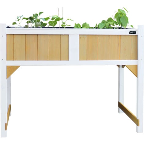 AXI Table de Culture en bois avec Bac & Voile de Jardin | Potager sur Pied / Jardinière en marron & blanc - Marron