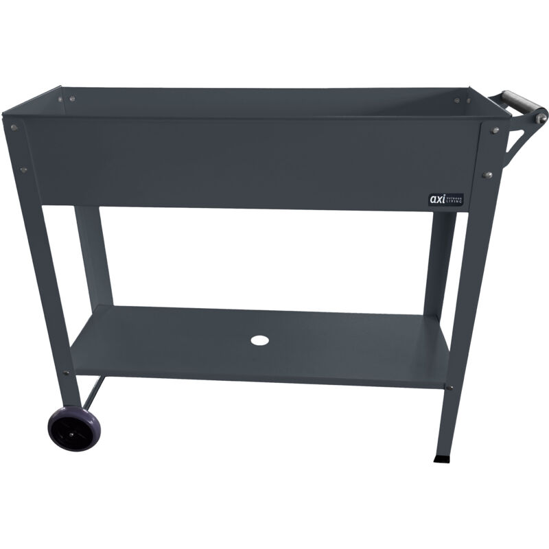 AXI Table de Culture en Métal, Anthracite avec Roulettes et Etagère Jardinière Surélevée sur Pieds pour Jardin / Balcon / Terrasse 100 x 30 x 80 cm