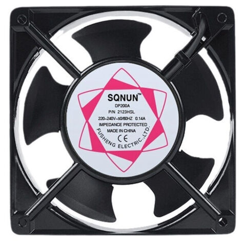 Axial fan for chimney box, insertable, high temperature, metal blades, silent, universal, 120 x 120 x 38 mm
