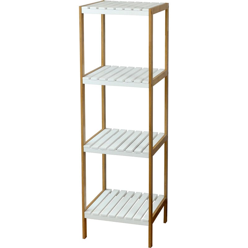 Frankystar - Axis - Etagère en bambou et Mdf 4 étagères - 34X33X110 Cm