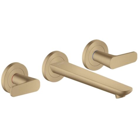 Axor Citterio C - Miscelatore ad incasso per lavabo, con sistema di scarico, montaggio a 3 fori, EcoSmart, bronzo spazzolato 49070140