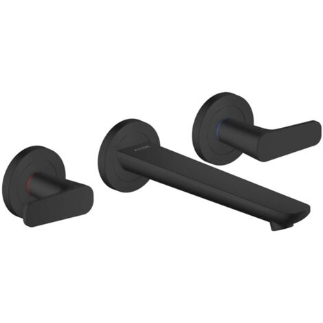 Axor Citterio C - Miscelatore ad incasso per lavabo, con sistema di scarico, montaggio a 3 fori, EcoSmart, nero opaco 49070670