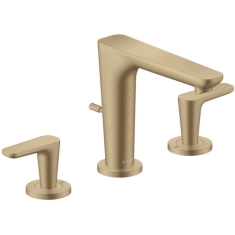 Axor Citterio C - Miscelatore da lavabo con sistema di scarico, montaggio a 3 fori, EcoSmart, bronzo spazzolato 49060140