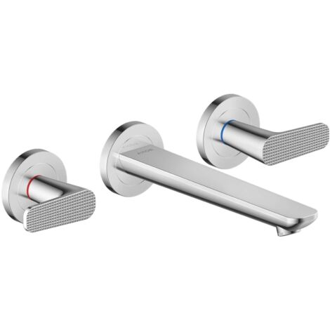 Axor Citterio C - Mitigeur de lavabo encastré, avec bonde,  installation 3 trous, EcoSmart, chrome 49071000