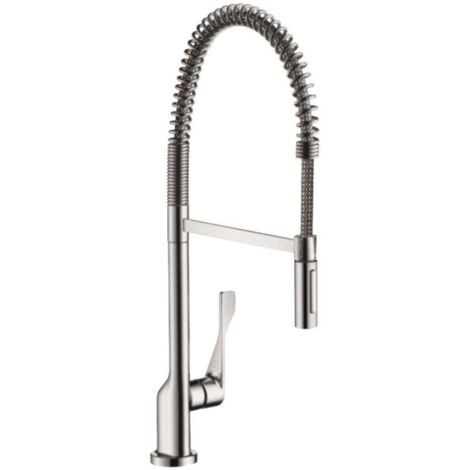 Axor Citterio - Mitigeur d’évier Semi-Pro avec douchette extractible, aspect inox 39840800