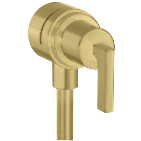 AXOR Citterio Wandanschluss Stop mit Rückflussverhinderer, Absperrventil und Hebelgriff Brushed Brass, 39882950