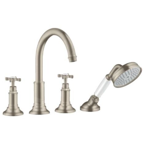 Axor Montreux - Mitigeur de baignoire, installation à 4 trous, nickel brossé 16546820