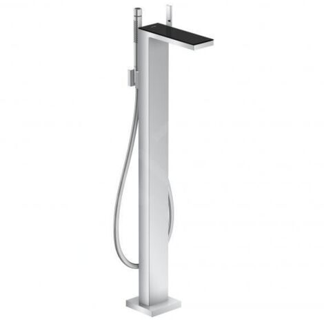 Axor MyEdition - Mitigeur de baignoire à monter au sol, chrome/verre noir 47440600