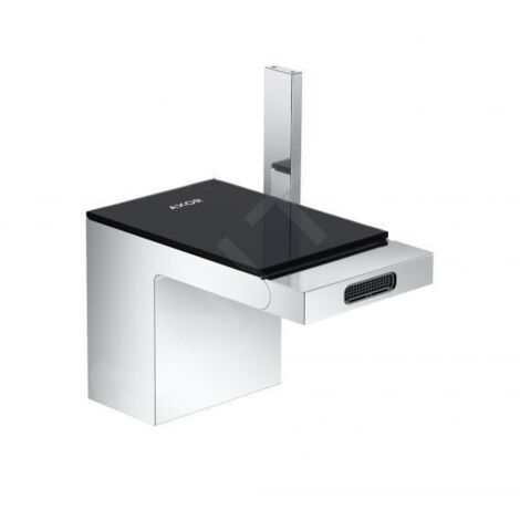 Axor MyEdition - Mitigeur de bidet, avec garniture de vidage Push-Open, chrome/verre noir 47210600