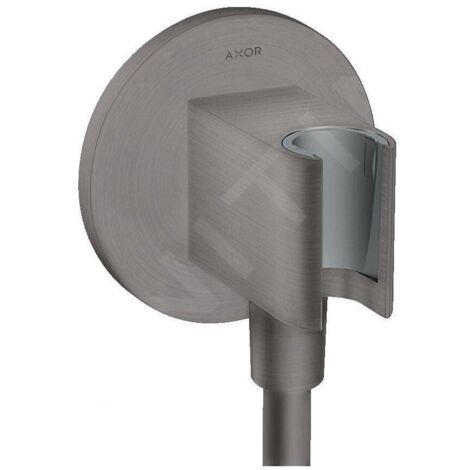 Axor Programme de douche - Coude de raccordement de douche avec support, chrome noir brossé 36733340