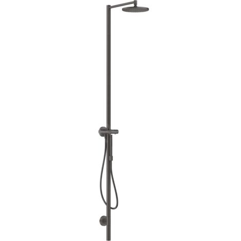 Axor Starck - Set de douche avec thermostat, diamètre 24 mm, 1 jet, chrome noir brossé 12672340
