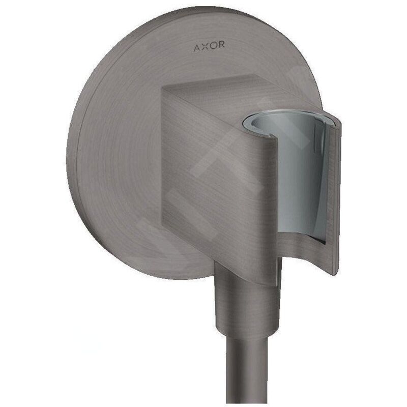 Hansgrohe - Axor Programme de douche - Coude de raccordement de douche avec support, chrome noir brossé 36733340