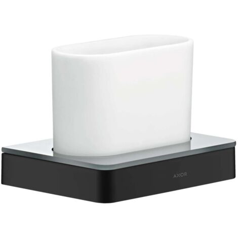 Axor Universal - Portaspazzolino e dentifricio con supporto, nero opaco 42834670