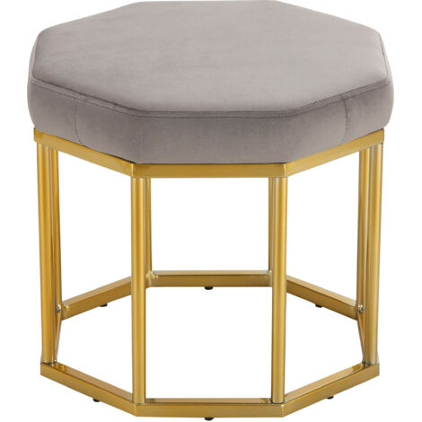 Ayda-Tabouret en velours gris