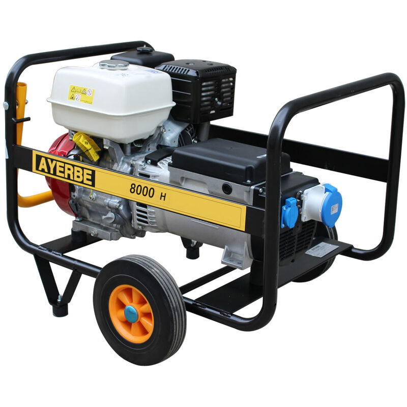 Ayerbe - 5420140 - Groupe électrogène 8000 h mn e - Monophasé avec démarrage électrique Moteur honda GX-390