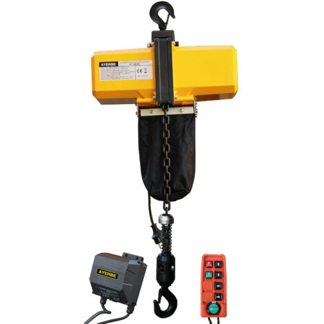 AYERBE - 588025 - Treuil à chaîne AY-500 EC avec commande sans fil, 6 m, 500 kg