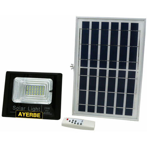 AYERBE - 620660 - Foco Solar 25 W con Sensor y Mando a Distancia