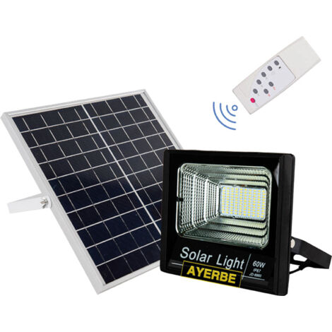 Ayerbe Foco solar 60W Led con mando a distancia