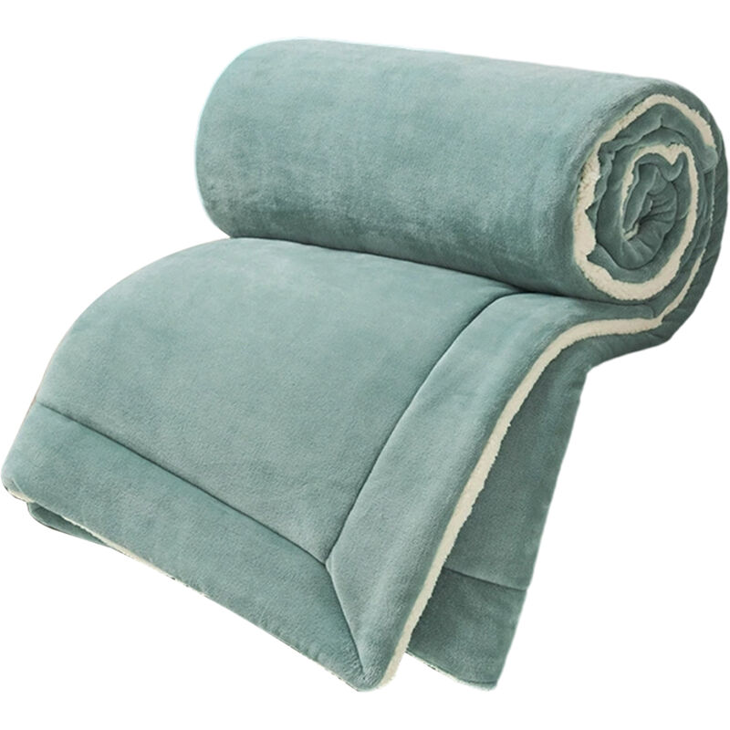 AYktou Fleece Blanket - Double-layer blanket in lamb's wool and milk velvet, warm multifunctional bed blanket for autumn and winter, thick and