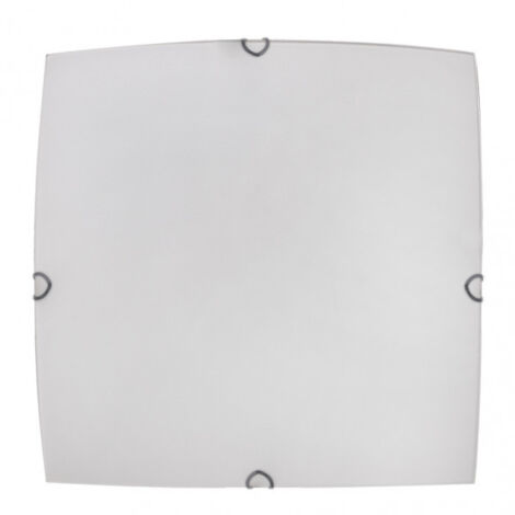 ayla plafoniera quadrata 3xe27 bianco 40x40x7 cm