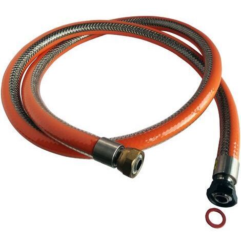 Ayor – Flexible inox pour bouteille butane ou propane – Tuyau gaz flexible 1,5 mètre – Raccord écrou tournant 20/150 – Durée illimitée