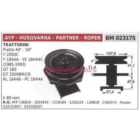AYP 023175 44 50 AYP 023175 Moyeu de lame pour tracteur de pelouse tondeuse plate