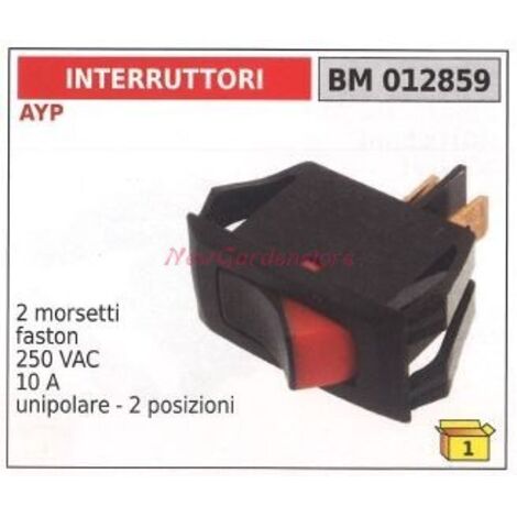 AYP interrupteur 2 petites bornes faston 250 VAC 10 A unipolaire 012859