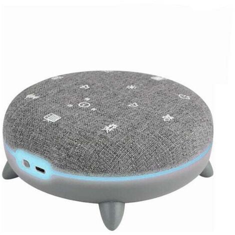 Ayuda de relajación KZQ, máquina de ruido blanco con 7 sonidos relajantes, transmisión de música por Bluetooth, 8 estados de iluminación, programas de 30, 60 y 90 minutos, USB-C