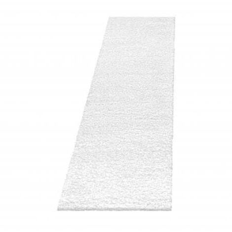 Ayyildiz  Tapis à poils longs Shaggy - Ultra doux et moelleux - Chambre à coucher - blanc - 80x250 cm