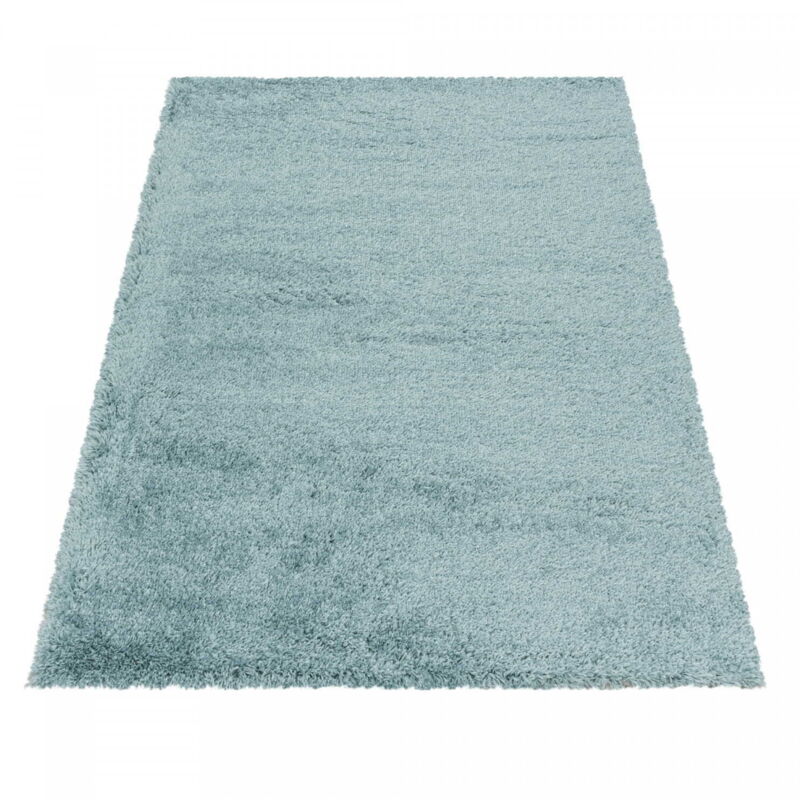 Ayyildiz Tapis à poils longs Shaggy - Ultra doux et moelleux - Chambre à coucher - bleu - 80x150 cm