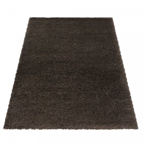Ayyildiz  Tapis à poils longs Shaggy - Ultra doux et moelleux - Chambre à coucher - marron - 60x110 cm
