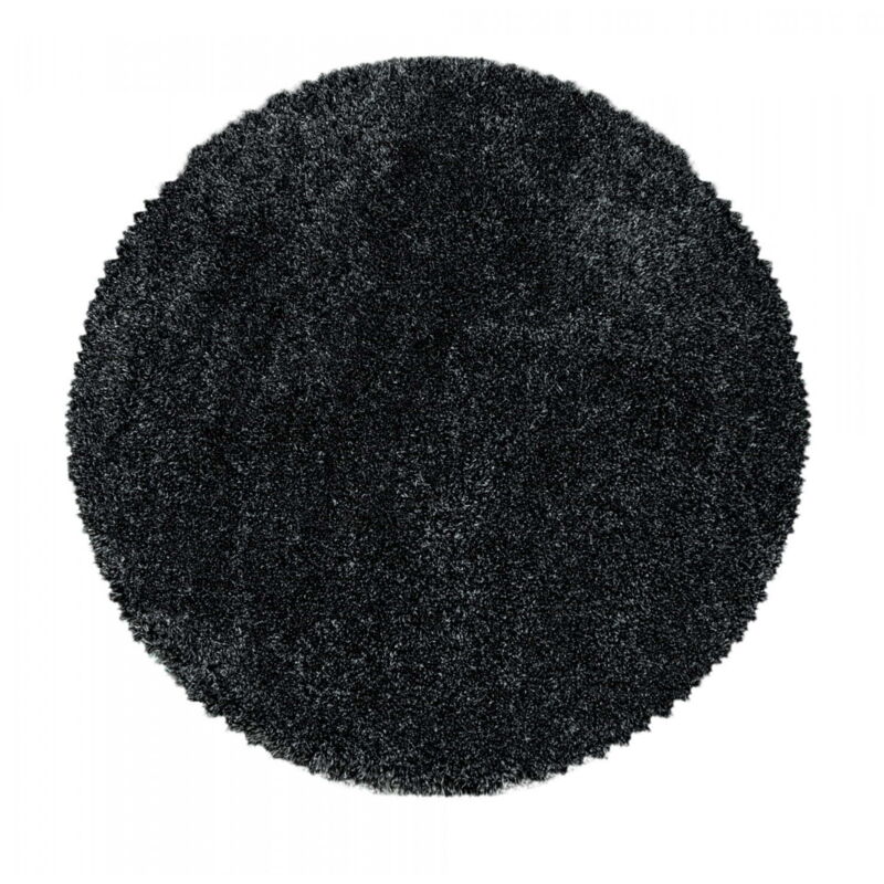 Ayyildiz Tapis à poils longs Shaggy - Ultra doux et moelleux - Chambre à coucher - noir - 120x120 cm